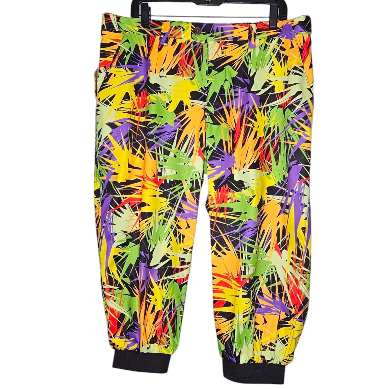 Loudmouth Golf Nwt Pant 35 Knickers Multicolor Abstract Joggers Bright John Daly